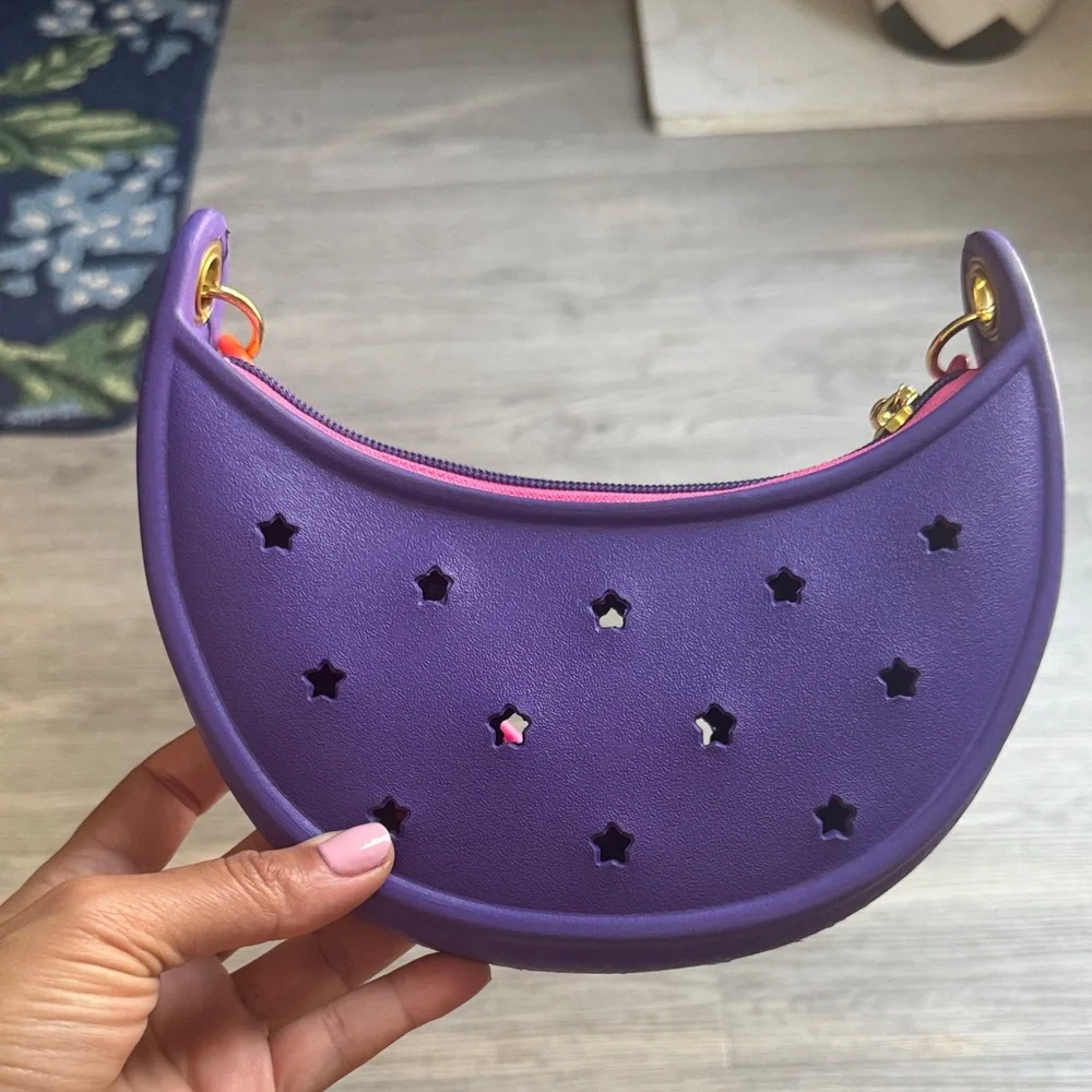 CROC Purple Kids Handbag with Colorful Chain